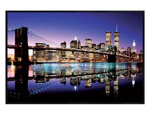 Image of Brooklyn Bridge Gloss Black Framed Twilight Technicolor Poster