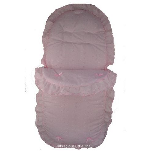 Image of Cuddles Collection Broderie Anglais Footmuff (pink)