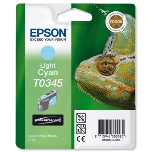 Image of Epson T0345 Light Cyan Ink Cartridge For Stylus Photo 2100 Printer