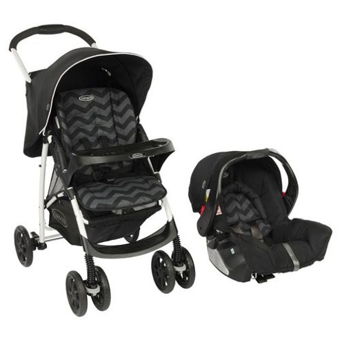 Image of Graco Mirage Plus Travel System, Black Zigzag