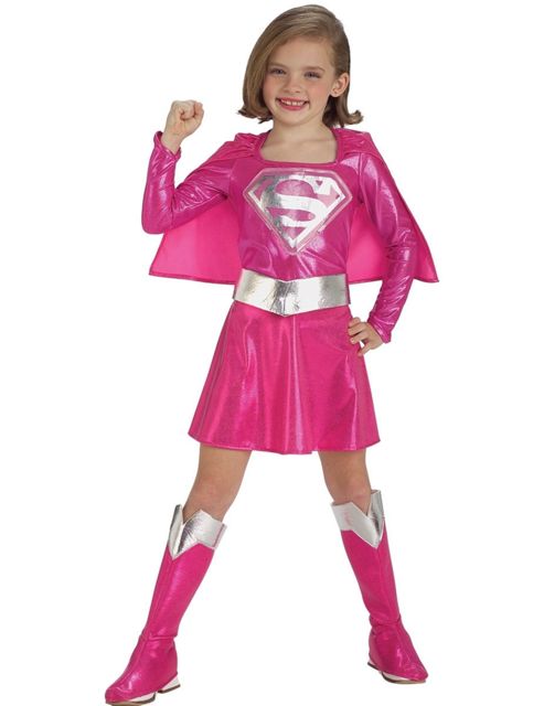 Image of Child Pink Supergirl Super Hero Costume Medium