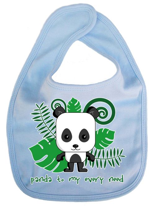 Image of Dirty Fingers Panda To My Every Need Baby Cute Bib Blue