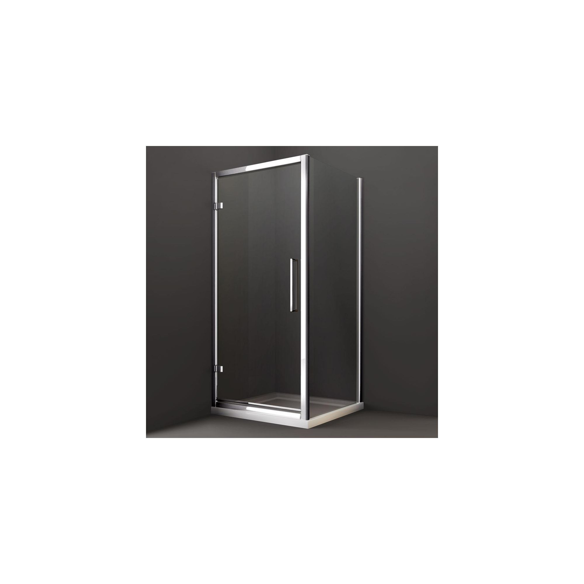 Merlyn Series 8 Hinged Shower Door, 1000mm Wide, Chrome Frame, 8mm Glass at Tesco Direct