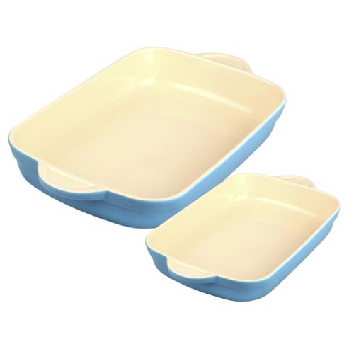 Image of Denby Large And Medium Oblong Dish Set, Azure Blue