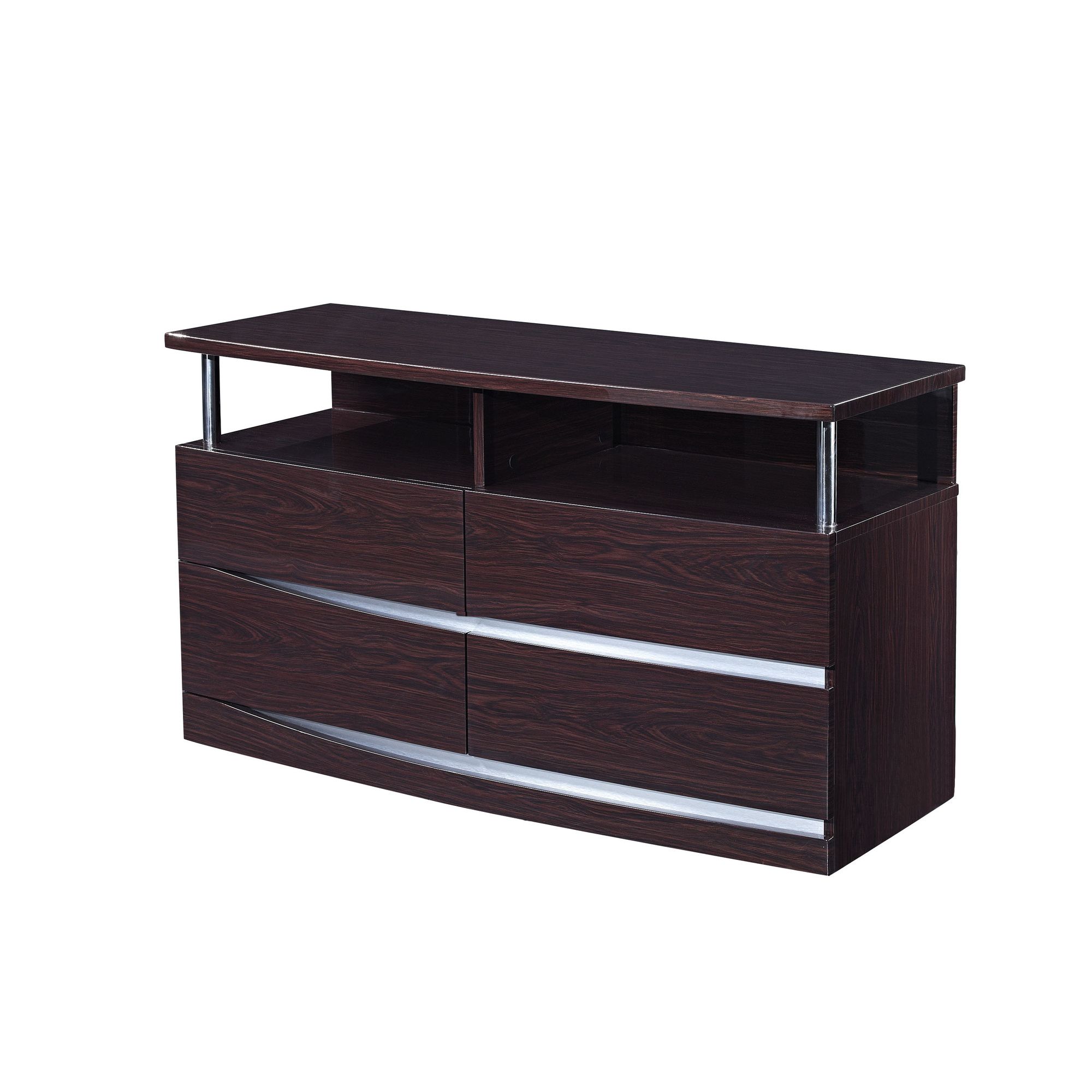 Furniture Link Plaza 4 Drawer Cabinet - Walnut at Tesco Direct