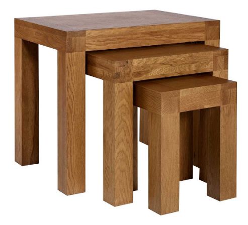 Image of Ametis Santana Rustic Oak Nest Of Tables