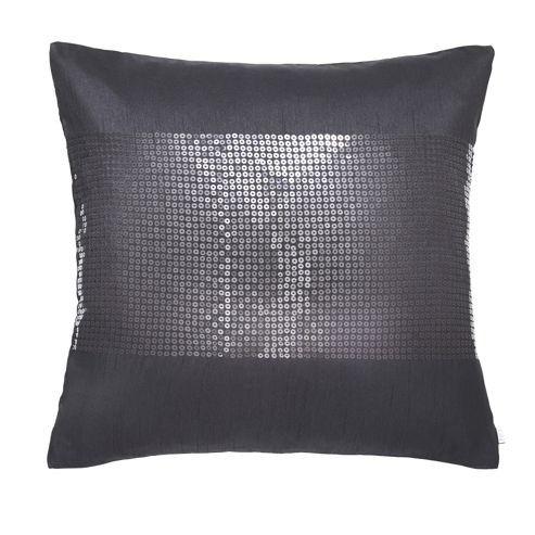 Image of Catherine Lansfield Home Silk Sequin Black Cushion Cover