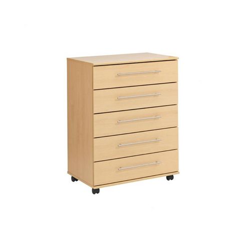 Image of Ideal Furniture New York 5 Drawer Chest - Beech