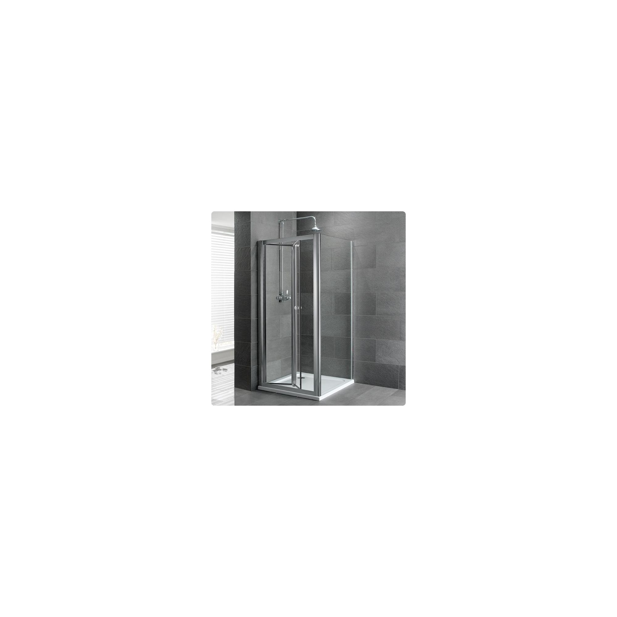 Duchy Select Silver Bi-Fold Door Shower Enclosure, 800mm x 700mm, Standard Tray, 6mm Glass at Tesco Direct