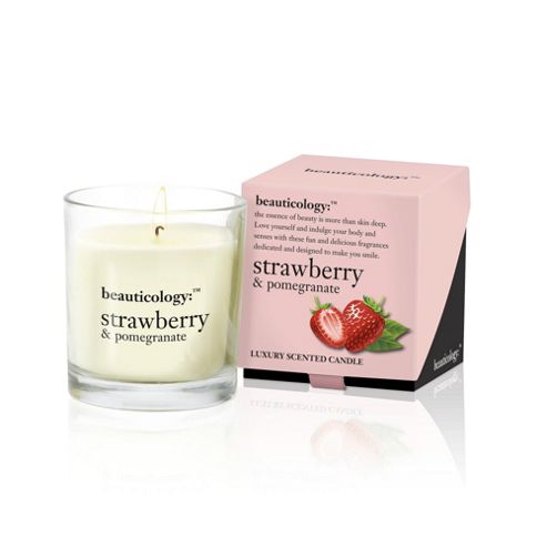Image of Baylis And Harding Beauticology Candle, Strawberry And Pomegranate