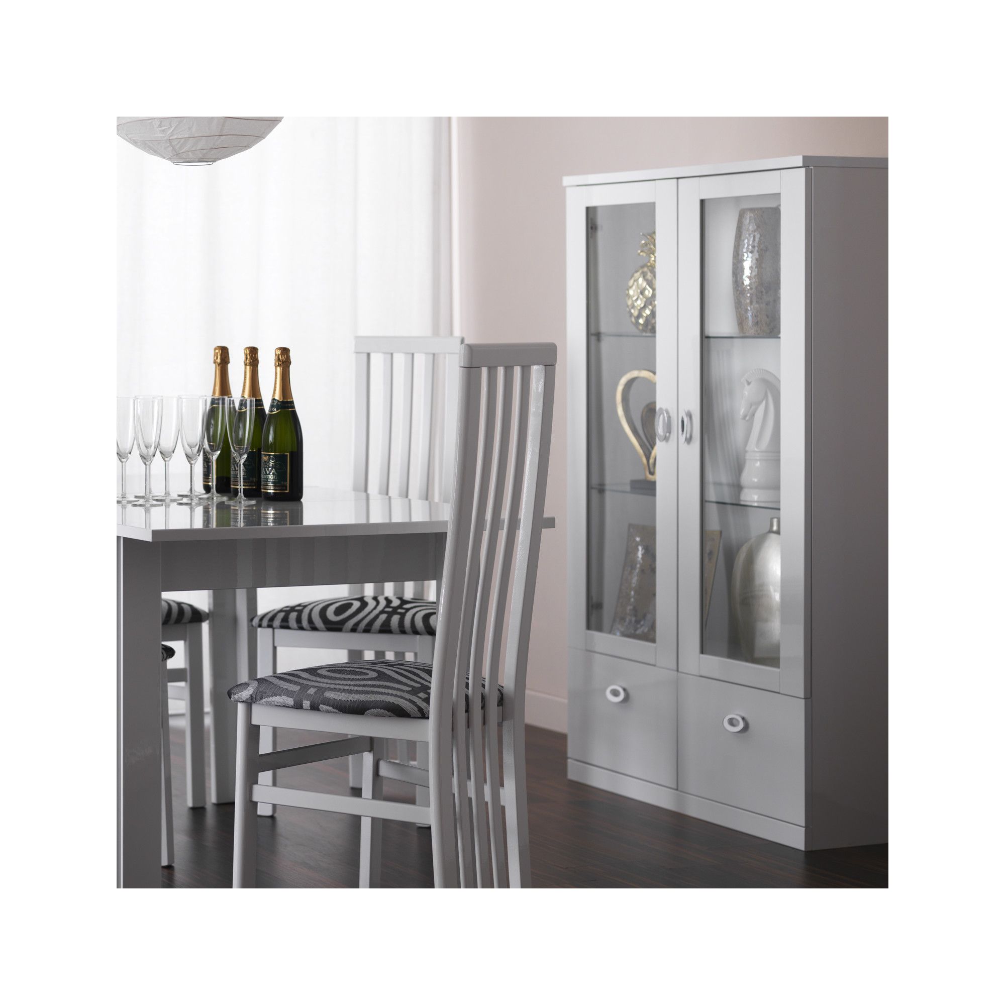 Caxton Manhattan 3 Glazed Door / 2 door Display Cabinet in White Gloss at Tesco Direct