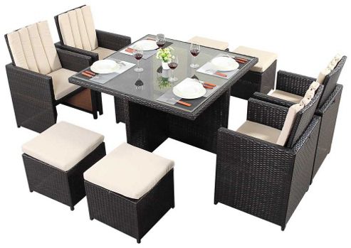 Image of Luxan Wgf-118 Port Royal Luxe Cube Table And Chairs - Seats 4