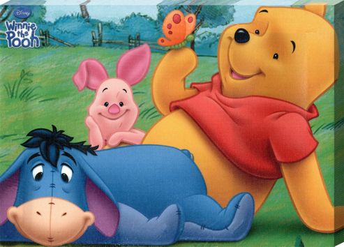 Image of Winnie The Pooh Disney's Pooh, Piglet And Eeyore Having Fun! Canvas Print