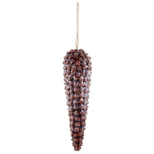 Image of Large Fir Cone Hanging Icicle Shaped Christmas Decoration