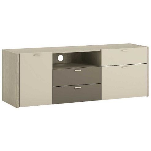 Image of Ultimum Holiday 2 Door 3 Drawer Plover And Cream Tv Stand