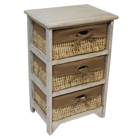 Image of Jvl Maize 3 Drawer Wood Cabinet - Natural