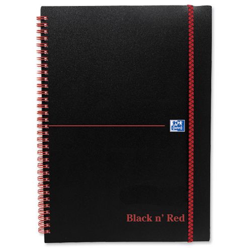 Image of Black N Red Notebook Wirebound Polypropylene 90gsm Ruled 140pp A5 Ref 100080140 [pack 5]