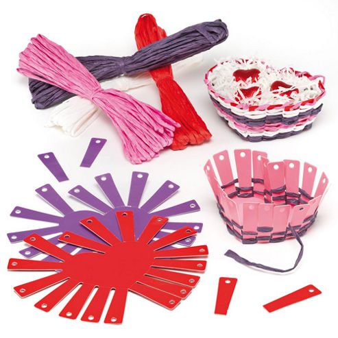 Image of Mother's Day Heart Basket Weaving Craft Kits (pack Of 4)
