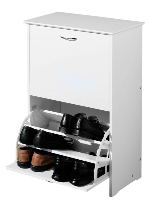 Image of Premier Housewares Shoe Rack/cupboard In White