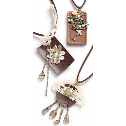 Image of Tea Party Style Suede Fob Pendant - Assorted Designs