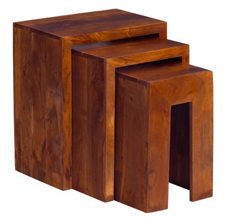 Image of Classic Quarters Acacia 3 Piece Nest Of Tables