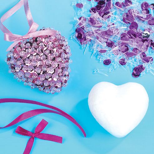 Image of Kids Crafts Sequin Heart Kits (pack Of 3)