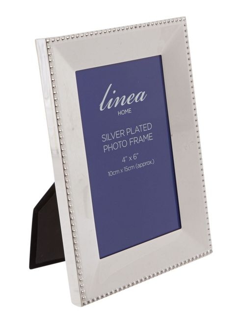 Image of Linea Beaded Edge Silver Plated Frame 4x6