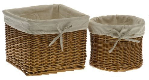 Image of Wicker Valley Square And Round Storage Basket