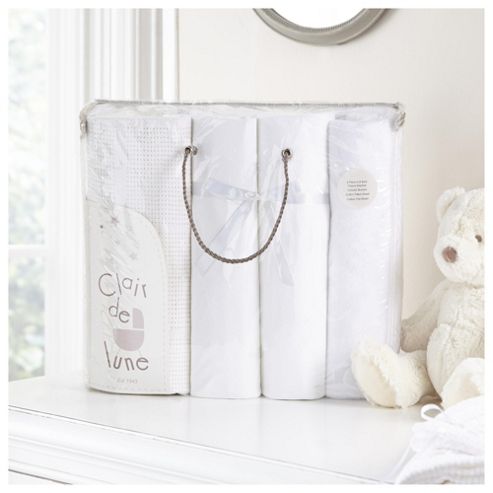 Image of Clair De Lune 4pc Cot Bed Bale White