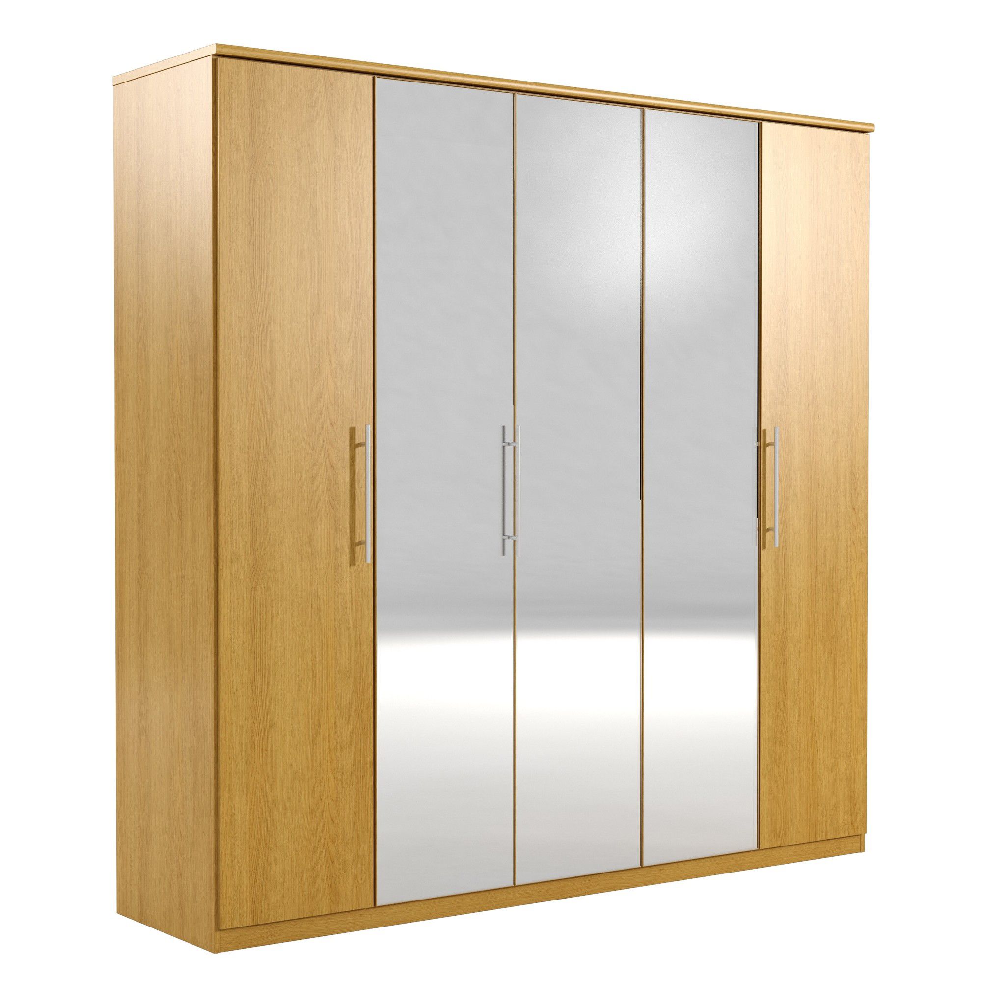 Urbane Designs Prague 5 Door Wardrobe - Oak at Tesco Direct