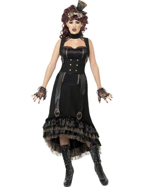 Image of Ladies' Steampunk Vampire Costume Medium