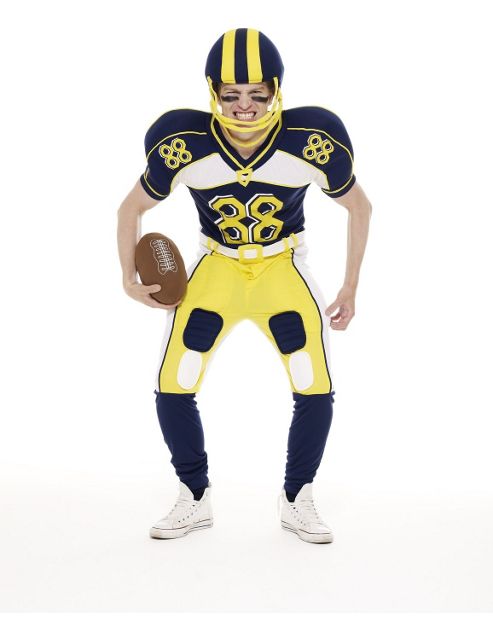 Image of American Football Player Costume (inc Helmet And Ball) Extra Large