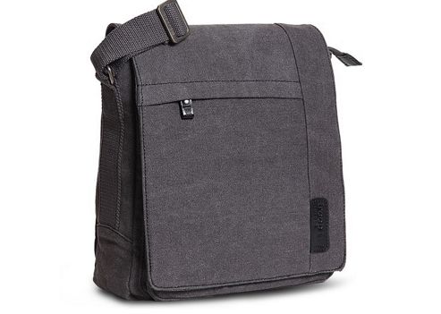 Image of Trp0219 Troop London Classic Canvas Across Body Bag Black