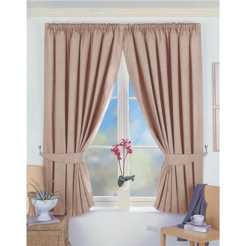 Image of Dreams N Drapes Norfolk Pencil Pleat Blackout Lined Curtains 66x72 Inches - Taupe