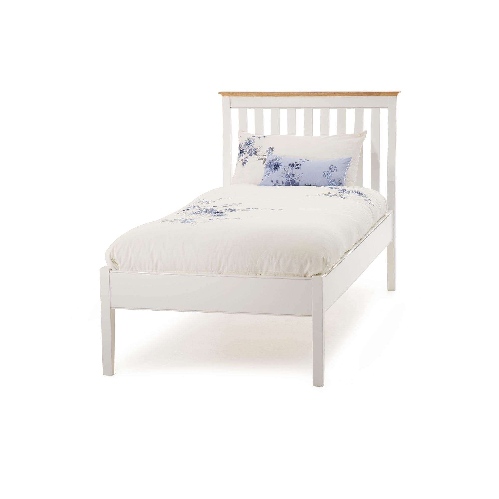 Serene Furnishings Grace Single Guest Bed with Low Foot End - Golden Cherry with Opal White at Tesco Direct