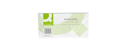 Image of Q-connect Envelope Dl 80gsm White Self-seal Pack Of 50 Kf02712