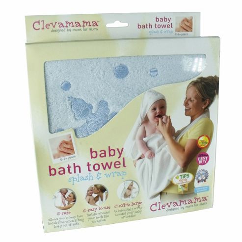 Image of Clevamama Mother & Baby Bath Towel - Blue