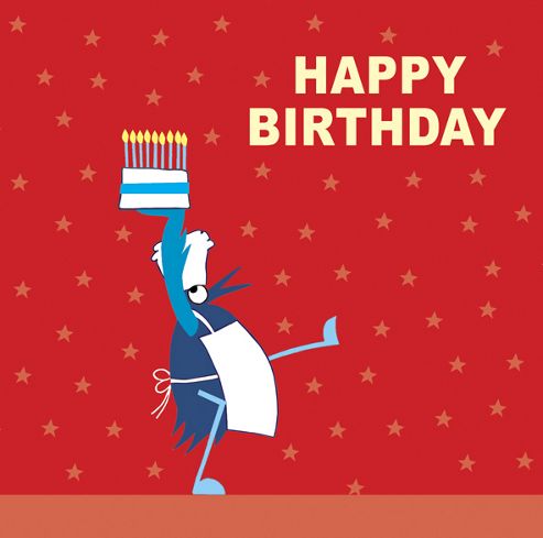 Image of Holy Mackerel Greetings Card- Chef Birthday Cake