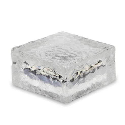 Image of Large Glacia Solar Powered Led Ice Block Light In Glass