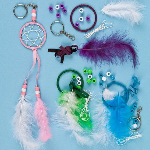 Image of Kids Crafts Dreamcatcher Keyring Kits (pack Of 4)
