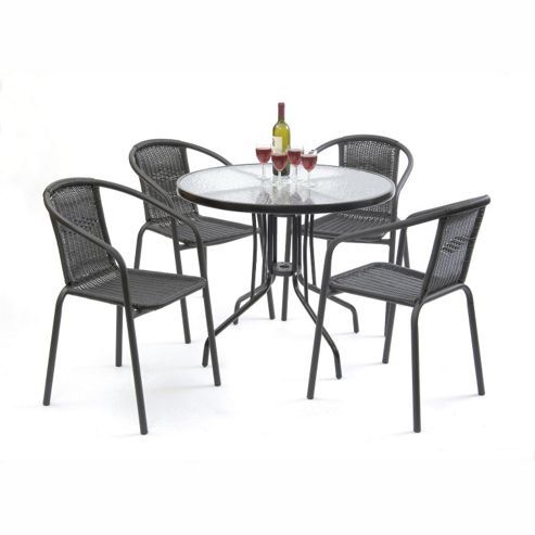 Image of Suntime Bambi 5 Piece Dining Set Black