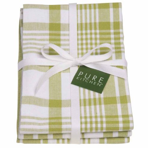 Image of Now Designs Colour Centre Jumbo Tea Towels, Cactus Green, Pack Of 3