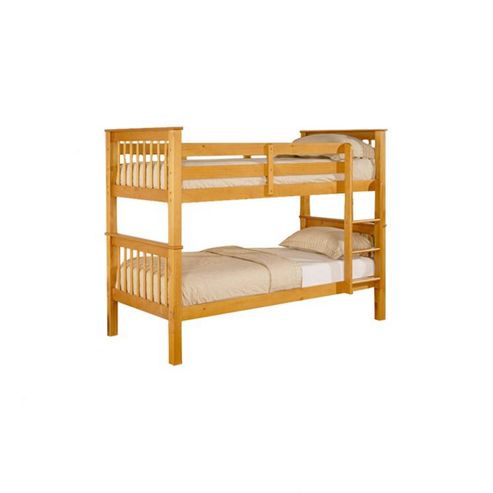 Image of Elan Beds Pavo Bunk Bed Frame In Pine Or White - Pine
