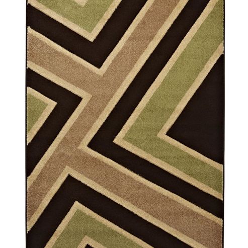 Image of Think Rugs Matrix Brown/green Rug - 160 Cm X 220 Cm (5 Ft 3 In X 7 Ft 3 In)