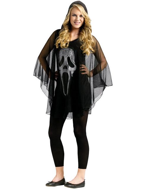 Image of Teen Ghost Face Scream Poncho