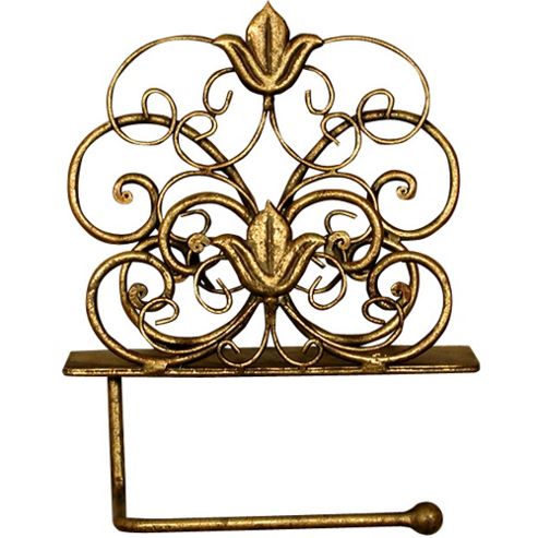 Image of Lily - Metal Wall Mounted Toilet Roll Holder - Bronze