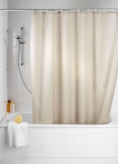 Image of Wenko Anti Mould Single Colour Shower Curtain - Beige