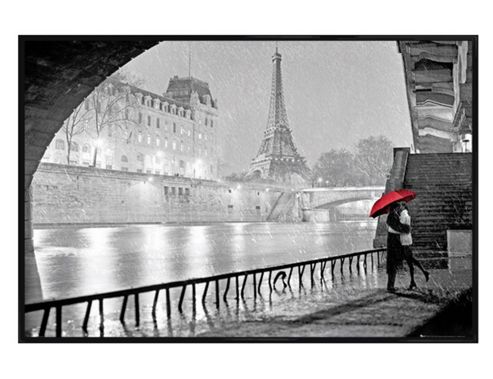 Image of Gloss Black Framed Parisian Kiss Poster