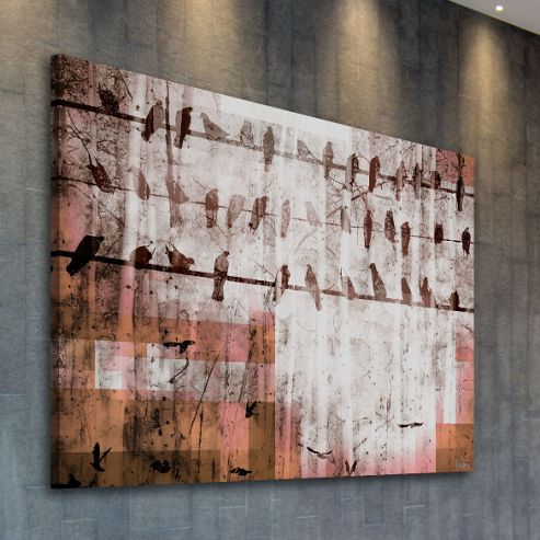 Image of Parvez Taj Birds Chillin' Wall Art - 101 Cm H X 152 Cm W X 5 Cm D
