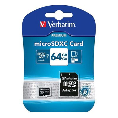 image 1 of Verbatim 44084 Micro Sdxc Card 64Gb Inc Adapter